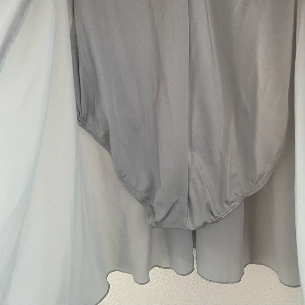 WEISSMAN Dance Costume LA LUNE 12066 gray silver velvet dress MC child MC 10/12